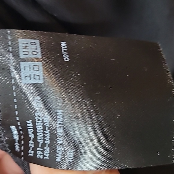 It has pockets!!! UNIQLO BLACK COTTON DRESS ~ PUFFY SLEEVES ~ SIDE SEAM POCKETS - Picture 11 of 14